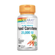 Solaray Food Carotene, Vitamin A as Beta Carotene 25000IU | 100ct