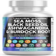 Sea Moss, Black Seed Oil, Ashwagandha, Turmeric, Ginger, 16 in 1 Multivitamin