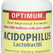 Optimum Acidophilus Lactobacilli Capsules Gluten-Free Dietary Supplement 100 Ct