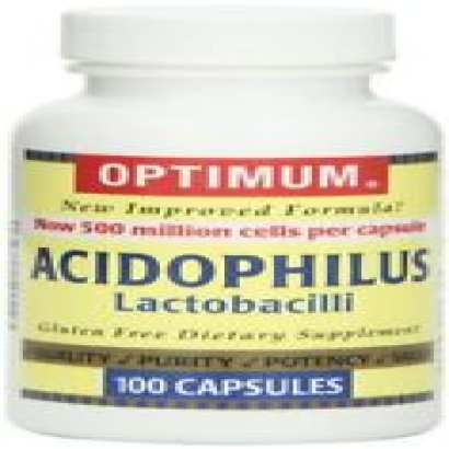 Optimum Acidophilus Lactobacilli Capsules Gluten-Free Dietary Supplement 100 Ct