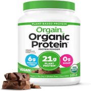 Organic Vegan Protein Powder, Creamy Chocolate Fudge - 21G Plant Based Protein,