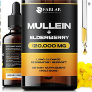 Mullein Leaf Extract with Elderberry 4 Fl Oz - Made in USA - Drops for Better Lu