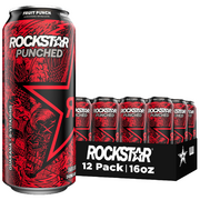 Rockstar Punched Energy Drink Fruit Punch, 16 fl oz Cans ,12 Count