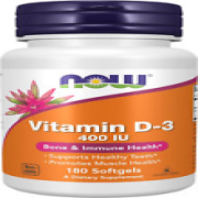 NOW Supplements, Vitamin D-3 400 IU, Strong Bones*, Structural Support*, 180 Sof
