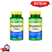 Spring Valley Magnesium Tablets Dietary Supplement, 250 mg, 100 Count ( 2 PACK )