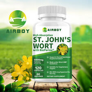 St. John's Wort 6000mg - Relieve Stress Anxiety & Depression - 0.3% Hypericin