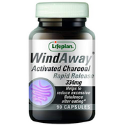 Lifeplan WindAway Activated Charcoal Capsules 334mg. Rapid Release. to Reduce Flatulence & Build up of inetinal Gas After Eating (360 Tablets)
