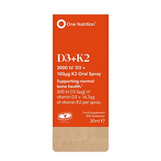 One Nutrition D3 + K2 Oral Spray – Vitamin D3 & Vitamin K2 – Highly Absorbable – Supports Bone Health & Immune System – Orange Flavour - Oral Spray – 500IU D3 and 16.7μg K2 Per Spray - 180 Sprays