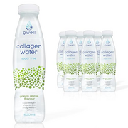 Qwell Shape Collagen Water 6x500ml - Green Apple Flavoured Water with Hydrolised Collagen, Minerals and Vitamins for Healthy Hair and Nails - Ready to Drink, Sugar Free