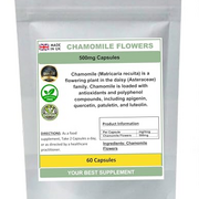 Chamomile Flowers Capsules 100% Natural (Pure no additives) (60)