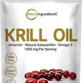 Micro Ingredients Antarctic Krill Oil Supplement, 1000mg Per Serving, 300