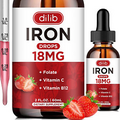 Liquid Iron Supplement for Women & Men Iron Drops Iron Supplements for Anemia wi