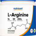 Nutricost L-Arginine (250 Grams) - Pure L-Arginine Powder - 5000Mg per Serving;
