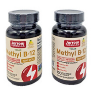 Jarrow Methyl B-12 100 Chewable Tablets Cellular Energy Production Lot of 2 NEW