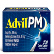 Advil PM Pain Aid Caplet, 200 mg. Ibuprofen & 38 mg. Diphenhydramine (200 ct.)