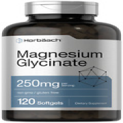 Magnesium Glycinate 250 mg | 120 Softgels | Non-GMO, Gluten Free | by Horbaach