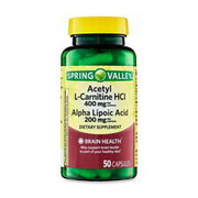 Spring Valley Acetyl L-Carnitine HCI 400 mg + Alpha Lipoic Acid 200 mg Capsules,