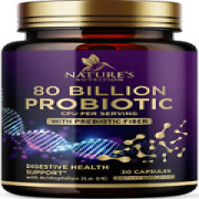 Probiotic Supplement 80 Billion CFU + Prebiotics, Acidophilus Probiotic Supports