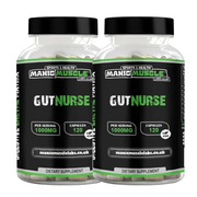 Manic Muscle Labs Gutnurse Digestive Enzyme and Probiotic Supplement - 240 Vegan Capsules 2 Pack