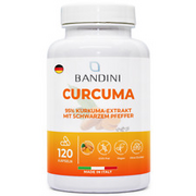 Bandini® Curcuma Extrakt, 120 Kapseln für 4 Monate Vorrat, GVO-frei, 100% vegan