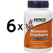 (540 g, 238,54 EUR/1Kg) 6 x (NOW Foods Mannose Cranberry - 90 vcaps)