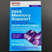 CVS Algal 900 DHA 180 Softgels 300 mg Ex 2/2026 Memory Support Fish-Free Omega 3