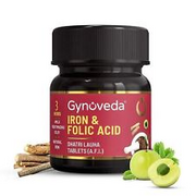 Gynoveda Iron Folic Acid Supplement Helps in Anemia 60 Tablets