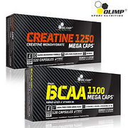 Creatine Monohydrate +  BCAA 60-180 Caps. Amino Acids Muscle Growth Development