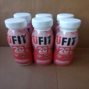 6 X Ufit White Strawberry Flavour Protein Shakes Fat Free High Fibre