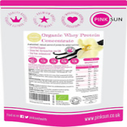 PINK SUN Organic Whey Protein Powder Vanilla Flavour 1Kg (Or Chocolate) Concentr