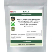 Kale Capsules 800mg 100% Natural (Pure no additive or fillers) Superfood, Detox (120)