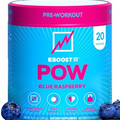 EBOOST POW Natural Pre Workout Powder – 20 Servings - Blue Raspberry - A PreWorkout Supplement for Performance, Joint Mobility Support, Energy - Men and Women - Non-GMO, Gluten-Free, No Creatine