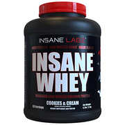Insane Labz Insane Whey,100% Muscle Building Whey Protein, Post Workout, BCAA Amino Profile, Mass Gainer, Meal Replacement, 5lbs, 60 Srvgs, (Cookies & Cream)