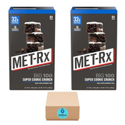 MET-Rx Big 100 Protein Bar, Meal Replacement Bar, 32G Protein, Super Cookie Crunch, 3.52 oz. ea, 8 Count (Packaging May Vary) (Pack of 2) GrisaBox