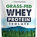 Opportuniteas Grass Fed Whey Protein Isolate Powder - Unflavored Whey Protein Isolate - Low Carb Keto & Paleo Diet Friendly - Made from Happy Cows, Un-denatured, No Preservatives, Non GMO - 1 Pound