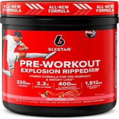 Six Star Pre-Workout Explosion Ripped 2.0 Watermelon 30 Servings (Pack of 1)