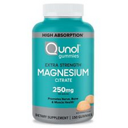 Magnesium Citrate Gummies for Adults, Qunol Magnesium Gummies Extra Strength
