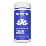 Pure Magnesium Citrate 1120 mg, 240 Vegan Capsules for Calm, Upnourish exp 09/25
