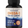 Triple Strength Omega 3 Fish Oil 3600 mg | EPA & DHA | Over 2100mg of Omega-3
