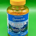 Puritan's Pride Cod Liver Oil, 1000mg, Vitamins A & D, Rapid Release 120 Softgel