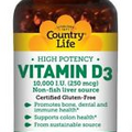 Country Life Vitamin D3 10000 IU 200 Softgel