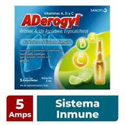 Aderogyl Vitaminas A, C y D Fortalece El Sistema Inmune, 5 Ampolletas De 3 ML