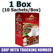 1 Box Cordy Plus Coffee Instant Powder Mix Vitamins Cordyceps Ganoderma Ginseng