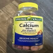 Spring Valley Calcium plus Vitamin D Gummies, 500 Mg, 100 Count   EXP. 10/2025