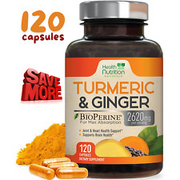 Turmeric Curcumin 2620mg with Ginger & Black Pepper BioPerine for Max Absorption