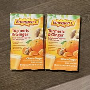 LOT OF 2 ✨ Emergen-C Citrus-Ginger Fizzy Drink Mix, Turmeric & Ginger BB 9/23