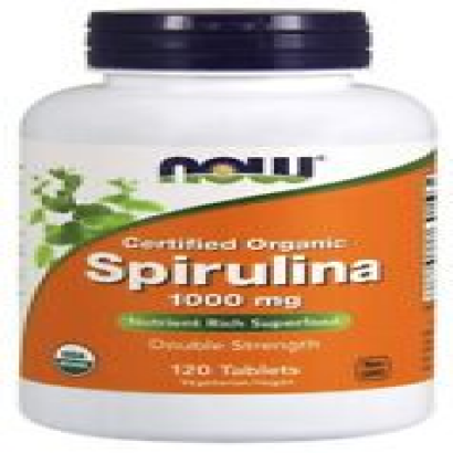 Now Foods Double Strength Organic Spirulina 1000 mg 120 Tablet