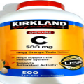 Kirkland Signature Vitamin C 500 mg Chewable Tangy Orange 500 Tabs EXP 06/2026