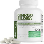 Ginkgo Biloba 500 mg w/ Red Panax Ginseng for Memory Focus Brain Health 120 Caps