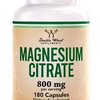 Magnesium Citrate 800mg 180 Caps Vegetarian/Gluten Free/Non-GMO Phi